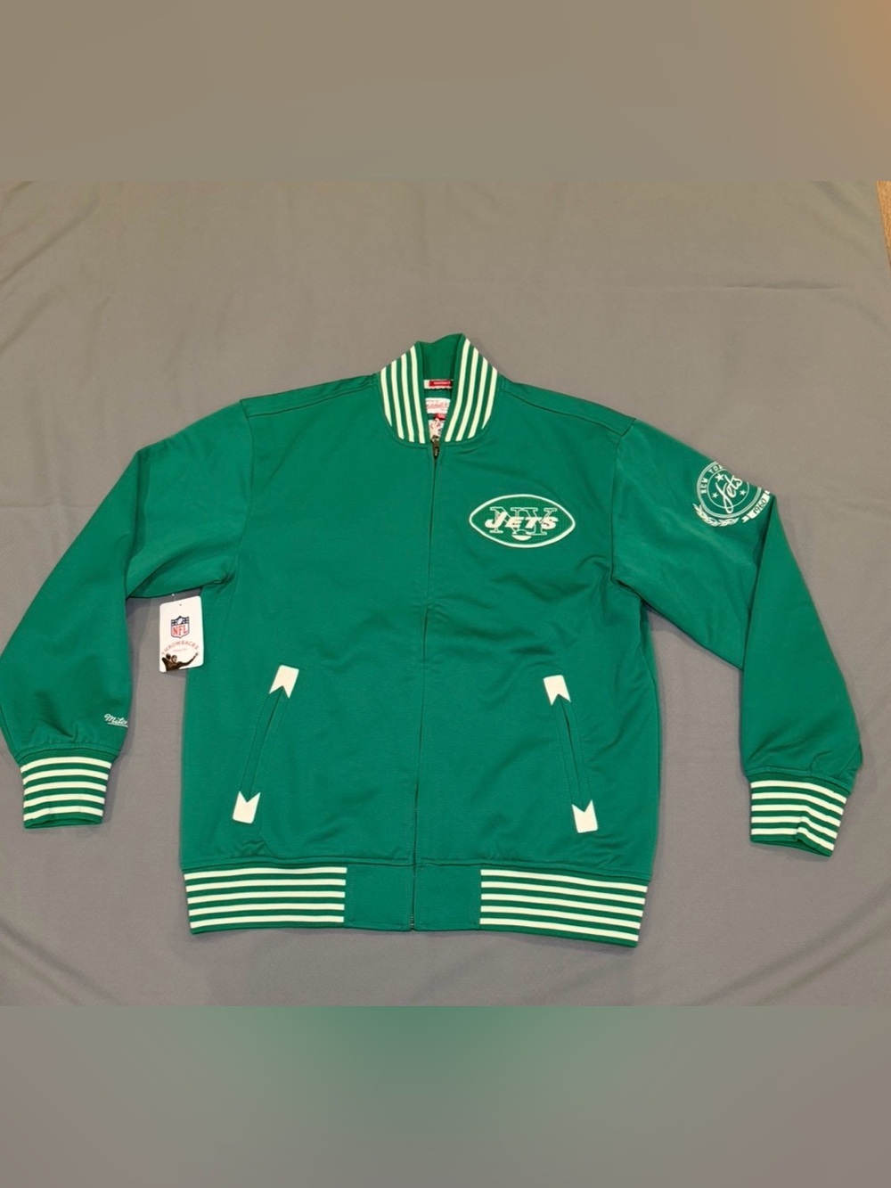 Mitchell & Ness Green Jets Stadium Jacket